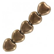 Czech Hearts beads kralen 6mm Jet bronze 23980/14415